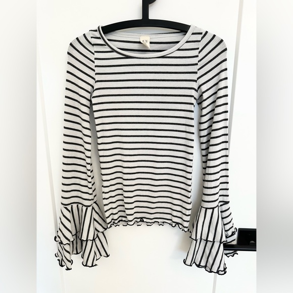Free People Bell Sleeve Striped Shirt - Picture 3 of 3